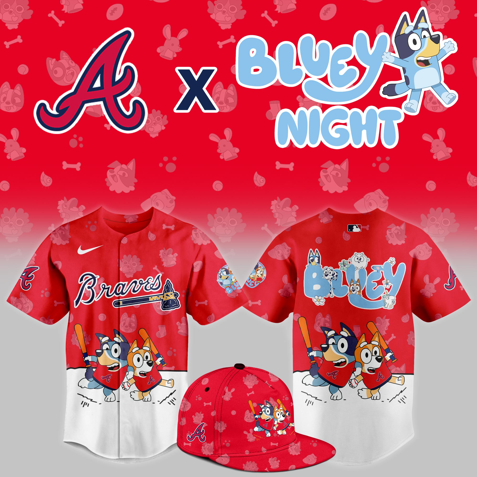 Atlanta Braves Bluey Night Version Special Jersey
